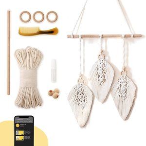 DIY Three Leaves Macrame Kit for Beginners Macrame Wall Hanging Kit Decor